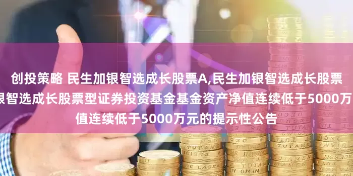 创投策略 民生加银智选成长股票A,民生加银智选成长股票C: 关于民生加银智选成长股票型证券投资基金基金资产净值连续低于5000万元的提示性公告